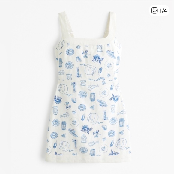 Abercrombie & Fitch Linen - Blend Wide Strap Mini Dress - Picture 1 of 2